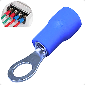 Terminal Olhal Azul Pre-isolado 1,5mm A 2,5mm M4 - 100 Peças