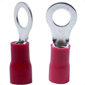 Terminal olhal anel pré isolado 0,5-1,5 M6 100 pçs vermelho
