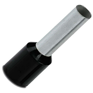 Terminal Ilhós Simples 1,50mm ² 8mm Preto Kit Com 100 Peças