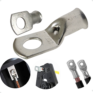 Terminal Compressão Conector Olhal Cabos 6mm Furo M5 Prata