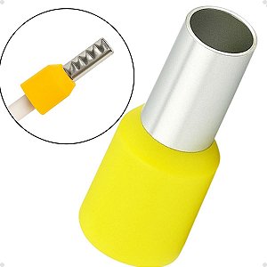 TERMINAL TUBULAR ILHÓS SIMPLES 70MM AMARELO 50 PEÇAS