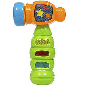 Martelo Brinquedo Atividades Buba Som E Luz Bebê Sensorial Cor:Verde limão