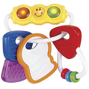 Mordedor Chaveiro De Atividades Com Luzes Água Chocalho Buba Cor:Colorido