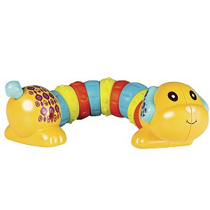 CACHORRINHO DIVERTIDO SOM DE CHOCALHO E MORDEDOR BUBA Cor:Amarelo