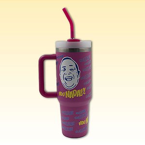 Copo Térmico Grande 1200 ml com Canudo e Parede Dupla Rosa