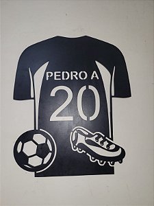 Aplique mdf - Camisa de Futebol - Nome e Número Personalizado
