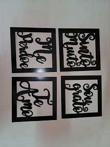 4 Quadros Hoponopono Sinto Muito Me Perdoe Te Amo Sou Grato Ho'oponopono MDF