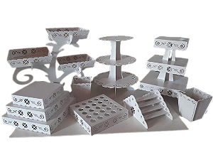 Kit festa em mdf branco