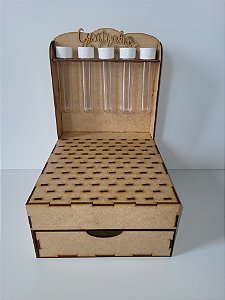 Expositor enfeite de cuia e chás