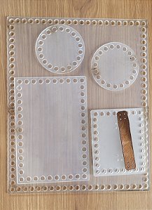 kit de base em acrilico 3mm transparente para crochê