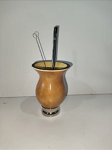 Kit cuia personalizada + bomba personalizada pé metal