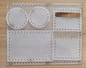 kit de base em acrilico 2mm transparente para crochê cod001