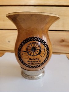 Cuia de porongo pé metal