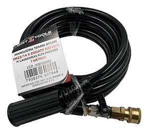 MANGUEIRA TRAMA NYLON (M22/14 E 15 X ENGATE RÁPIDO) P/ LAVADORAS ALTA PRESSÃO – 7 METROS