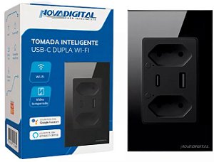 TOMADA INTELIGENTE DUPLA USB BRANCA NOVA DIGITAL