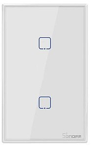 INTERRUPTOR INTELIGENTE TOUCH T2US2C  2 TECLAS BRANCO SONOFF