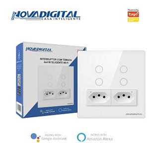 INTERRUPTOR INTELIGENTE COM TOMADA WIFI  NOVA DIGITAL
