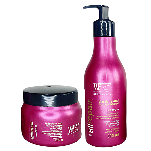 Kit Máscara + Creme de Pentear para Cabelos com Química, Progressiva ou Alisamento All Repair WF 550ml