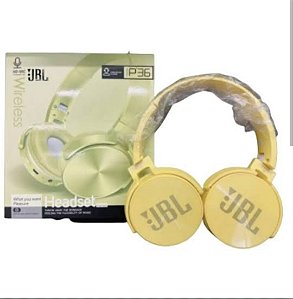 FONE DE OUVIDO BLUETOOTH JBL WIRELESS HEADSET MODEL - P36 AMARELO
