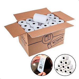 Bobina 80x40 Branca para Impressora Térmica de Cupom Fiscal PDV Senha  Cx 30 Rolos