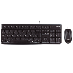 Kit Teclado e Mouse USB com fio MK120 Preto Logitech