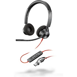 Headset HP Poly Blackwire C3320 USB-C/A Preto - 8X219AA