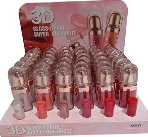 GLOSS LABIAL SUPER BRILHANTE 3D FEBELLA 6 CORES