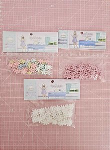 RECORTES DE FELTRO MINI FLOR 1 CM PACOTE COM 100 UNIDAES