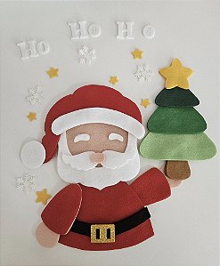 RECORTE DE FELTRO PAPAI NOEL PARA BASTIDOR