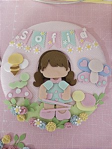 RECORTES DE FELTRO GUIRLANDA JARDIM MENINA