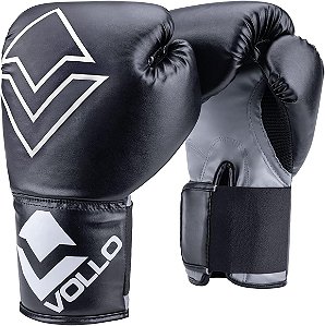 Luva De Boxe Iniciante Infantil Preta Vollo 12oz