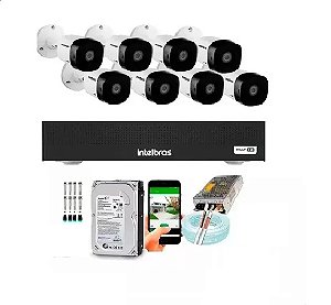 Kit 8 Câmeras Intelbras MHDX 1108C + 8 VHL 1120 B