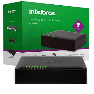 SWITCH 16 PORTAS 10100 FAST ETHERNET SF 1600Q+ INTELBRAS