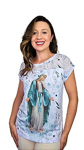 Nossa Senhora das Graças Flor - Modelagem Tshirt com Pala
