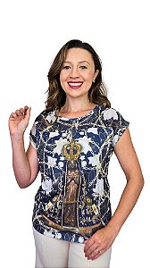 Nossa Senhora Aparecida Flor - Modelagem Tshirt com Pala
