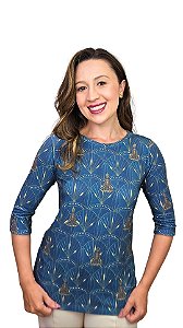 Nossa Senhora Aparecida Azul - Modelagem Bata Quadrada