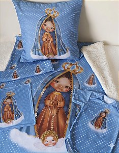 Kit Enxoval do bebe Divino Aparecida Azul