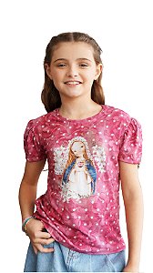 Camiseta Frufru Infantil Sagrado Coração de Maria