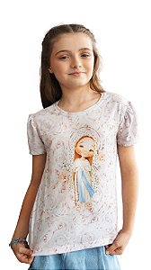 Camiseta Frufru Infantil Nossa Senhora de Lourdes
