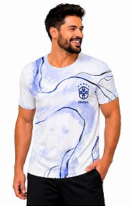 Camiseta Dry Brasil Branco e Azul