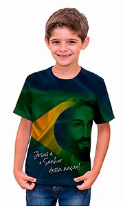 Camiseta Infantil Dry Jesus Bandeira