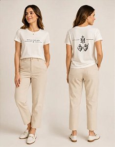 Quadrada Algodão Off White - Maria Rogai por Nós
