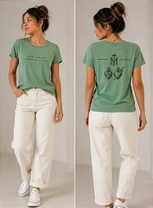 Quadrada Algodão Verde - Maria Rogai por Nós