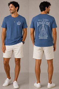 Camiseta Algodão Aparecida Azul