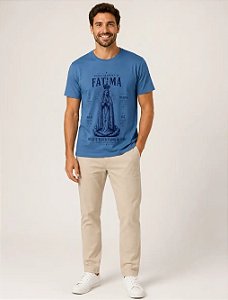Camiseta Algodão Fátima Azul