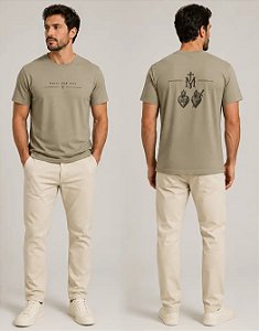 Camiseta Algodão Maria Rogai por Nós Bege