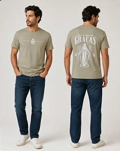 Camiseta Algodão Nossa Senhora das Graças Bege