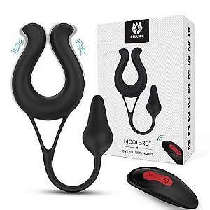 Vibrador Versátil Plug Anal com Vibrador Clitoriano/Anel Peniano - NICOLE RCT 6686
