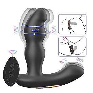Vibrador de Próstata com Rotação 360º Controle Remoto e 7 Vibrações - Hiross - 7390