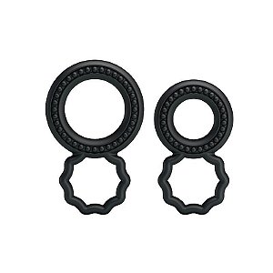 Anel Peniano Duplo Silicone com Textura Ondular  - Ring - 7330
